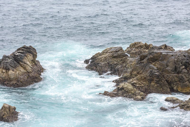 Ocean Water Splash at Big Sur. California. Stock Photo Image of