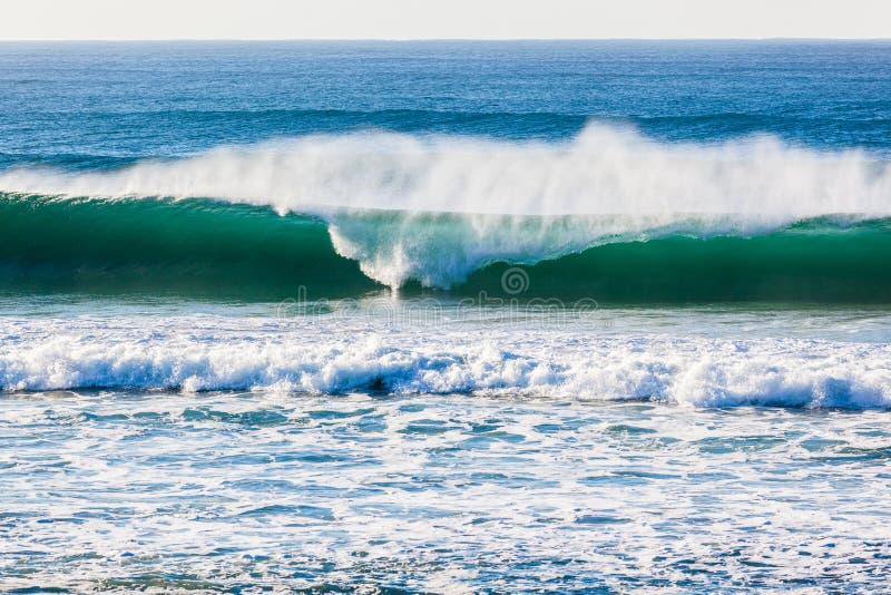 Ocean Wave Breaking Shape Spray Stock Photo Image of