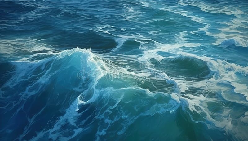 Valurile oceanice se apropie. fond de conservare pentru sezoane abstracte royalty free illustration