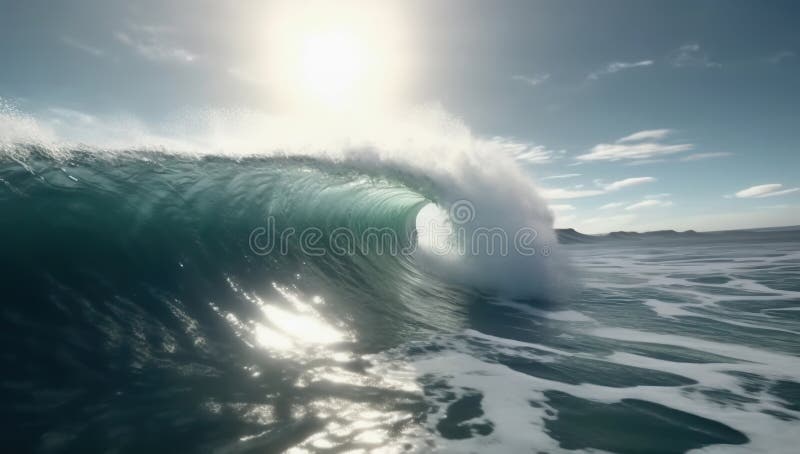 Valurile oceanice se apropie. fond de conservare pentru sezoane abstracte royalty free illustration