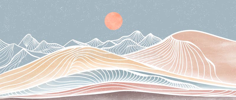 Ocean Wave and Mountain. Creative Minimalist Modern Paint and Line Art Print Stock Vector - Illustration of backdrop, design: 238658221 Ocean Wave And Mountain. Creative Minimalist Modern Paint And Line Art Print Stock Vector - Illustration Of Backdrop, Design: 238658221
