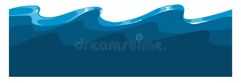 Ocean Waves. Cartoon Water Surface Stock Vector - Illustration of aquatic,  vacation: 245789254