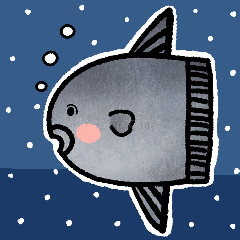 OceanSunfish Mola mola stock illustration. Illustration of ocean - 255537225