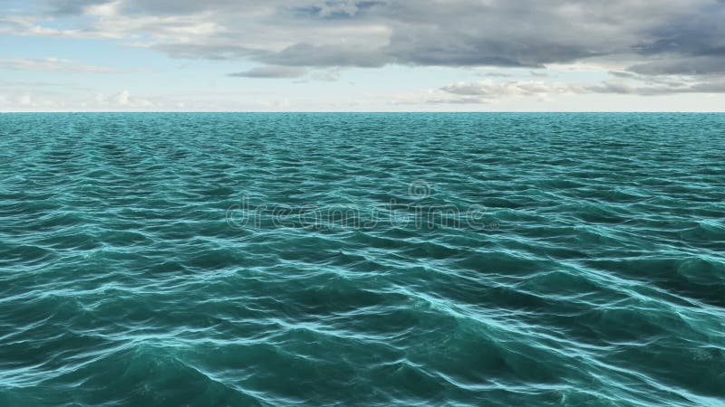 Oceanul albastru generat digital care se mișcă stock illustration