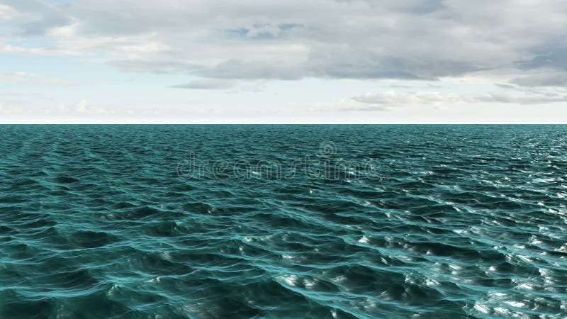 Oceanul albastru generat digital care se mișcă stock illustration