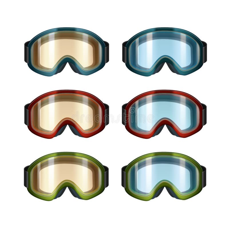 Ochelari de schi și snowboard vector illustration