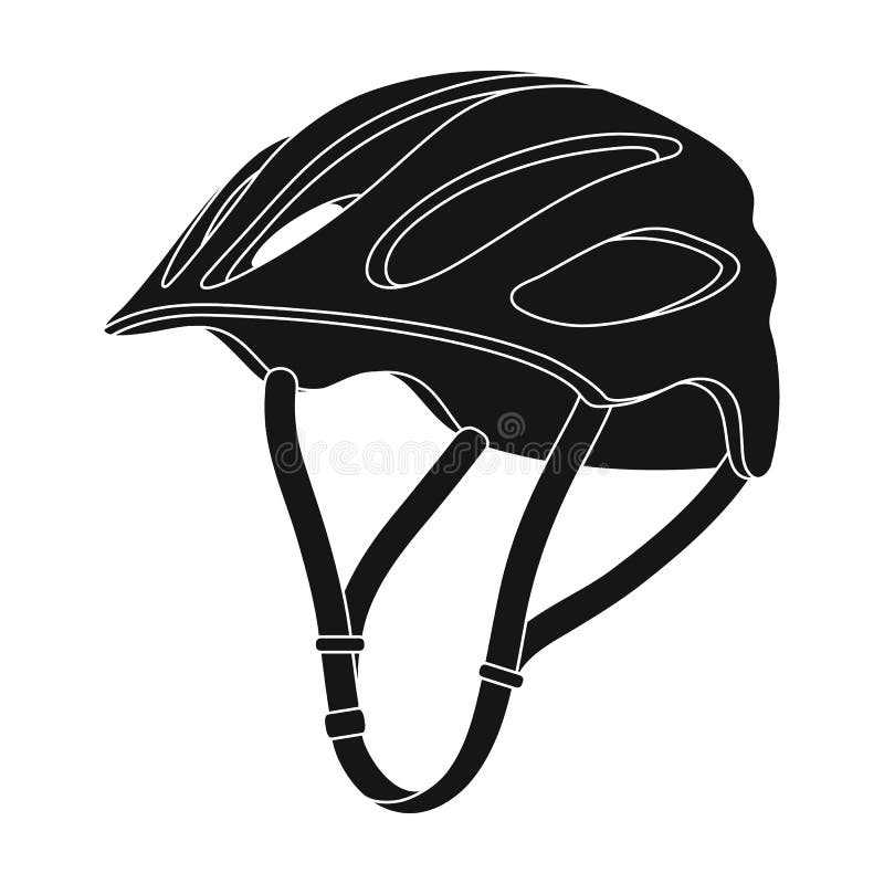 Protective helmet for cyclists. Protection for the head athletes.Cyclist outfit single icon in black style vector symbol stock web illustration. Protective helmet for cyclists. Protection for the head athletes.Cyclist outfit single icon in black style vector symbol stock web illustration.