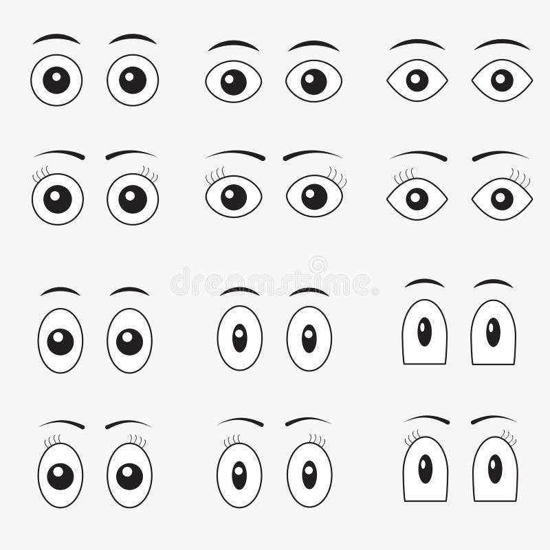 Set of Cartoon Eyes. Vector Illustration. Stock Illustration - Illustration of eyelash, doodle: 161274309 Set of Cartoon Eyes. Vector Illustration. Stock Illustration - Illustration of eyelash, doodle: 161274309