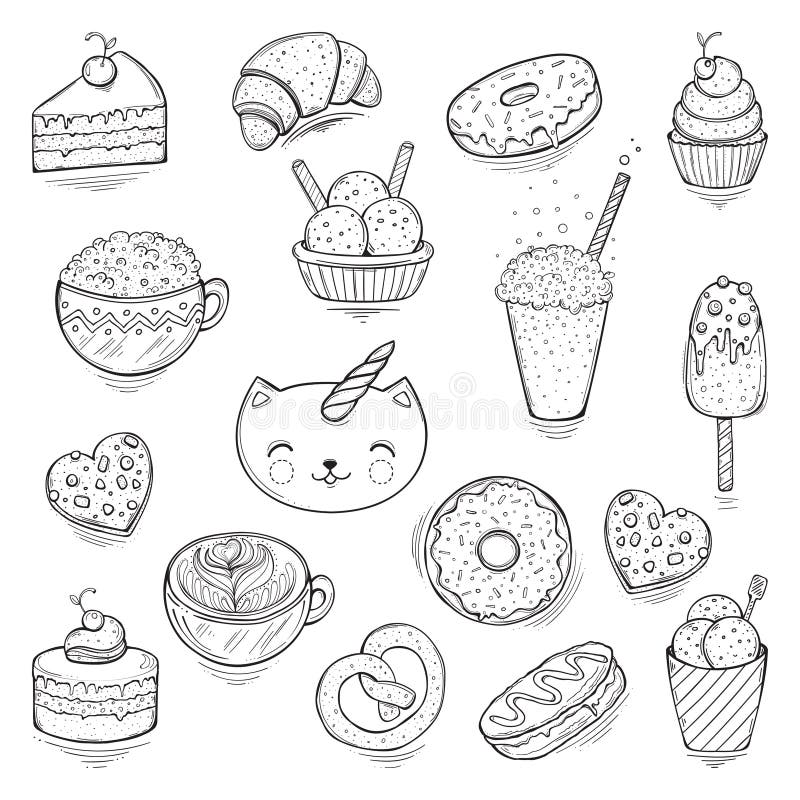 också vektor för coreldrawillustration Uppsättning av gulliga och roliga glassklistermärkear, emblem, symboler vektor illustrationer också vektor för coreldrawillustration Uppsättning av gulliga och roliga glassklistermärkear, emblem, symboler vektor illustrationer