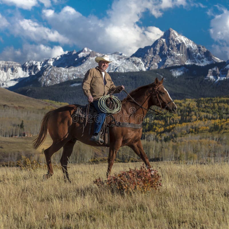 Cowboy Rides Horse Across Historic Last Dollar Ranch on Hastings ...
