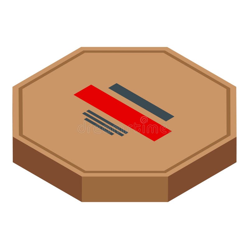 Octagon cardboard box closed isometric view vector illustration