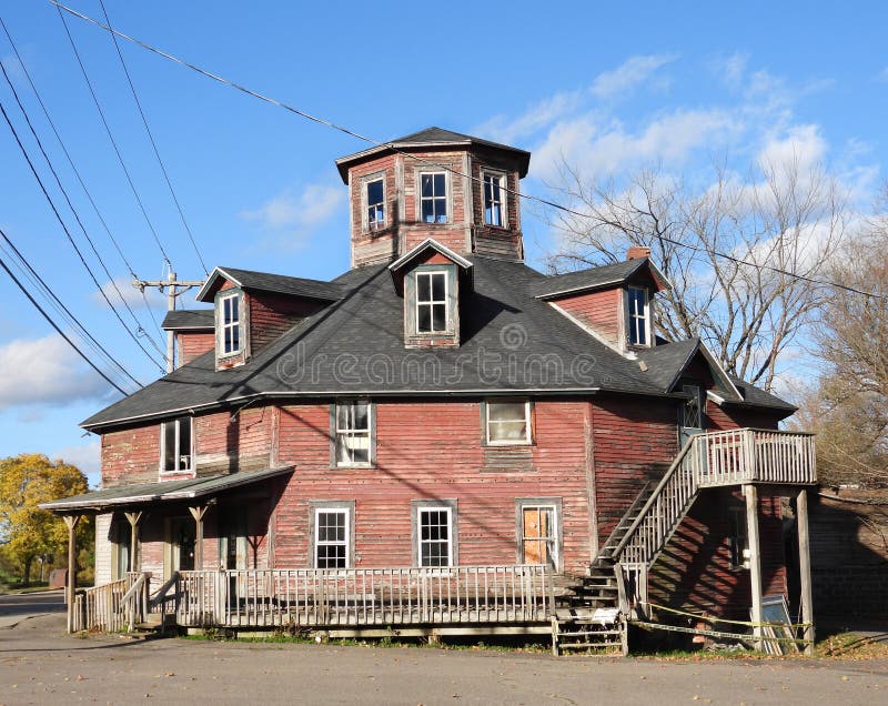 Historic Octagon Circus House in Homer New York State Stock Image