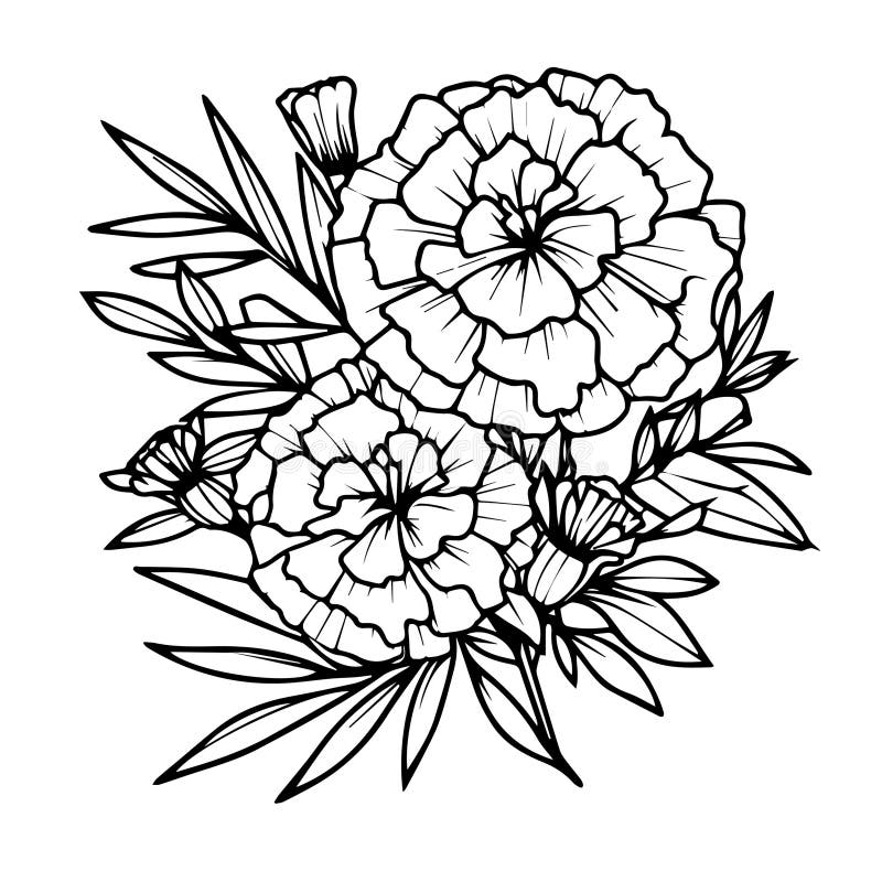 20 Marigold and Cosmos October Birth Flower Tattoo Designs Ideas