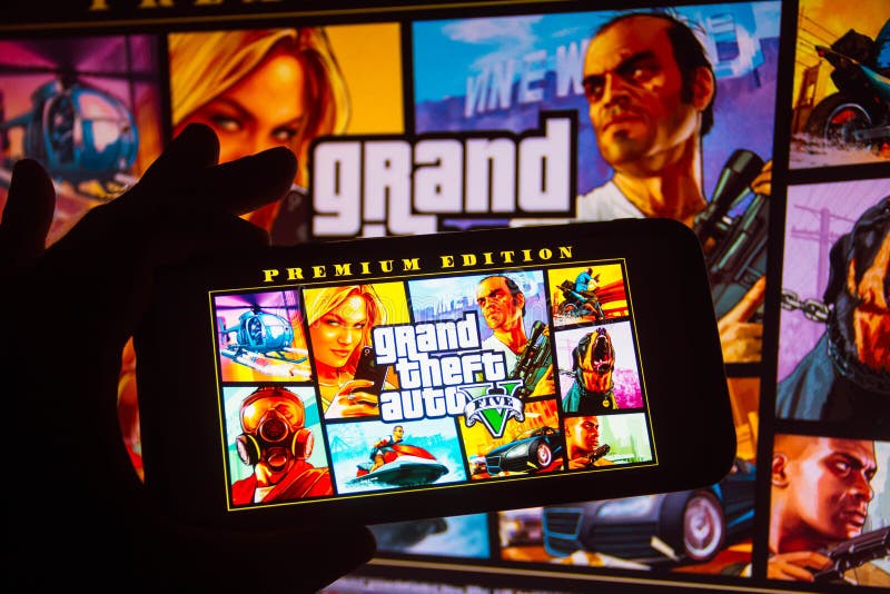 October 7, 2021, Brazil. In this photo illustration the Grand Theft Auto GTA logo seen displayed on a smartphone
