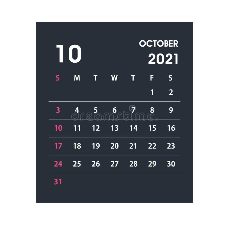 Calendar 2021 october