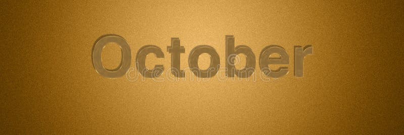 October gold text title for month background design vector illustration