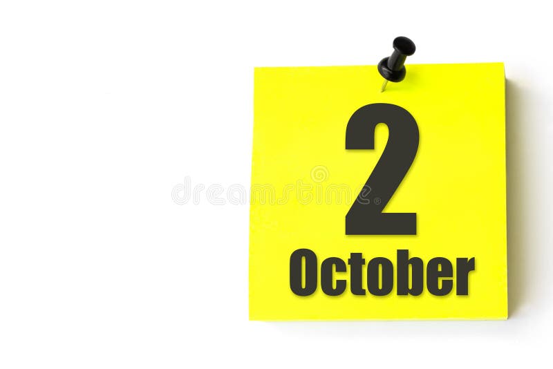 October 2nd Day 2 Of Month Calendar Date Yellow Sheet Of The october-2nd-day-2-of-month-calendar-date-yellow-sheet-of-the