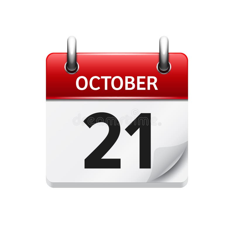 22 декабря 2025 календарь October 21 . Vector Flat daily Calendar Icon. Date and Time, Day, Month. Holiday