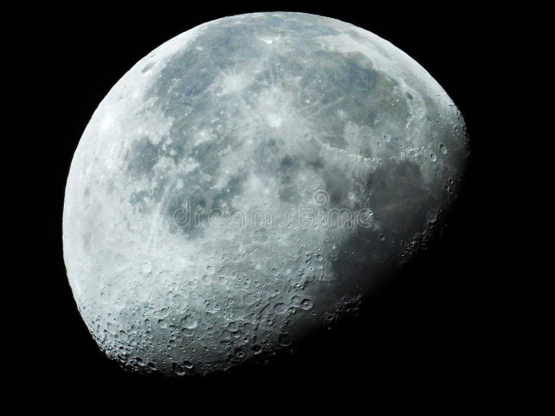 October waning gibbous moon showing 72% illumination over Ithaca NYS in Tompkins County royalty free stock photo