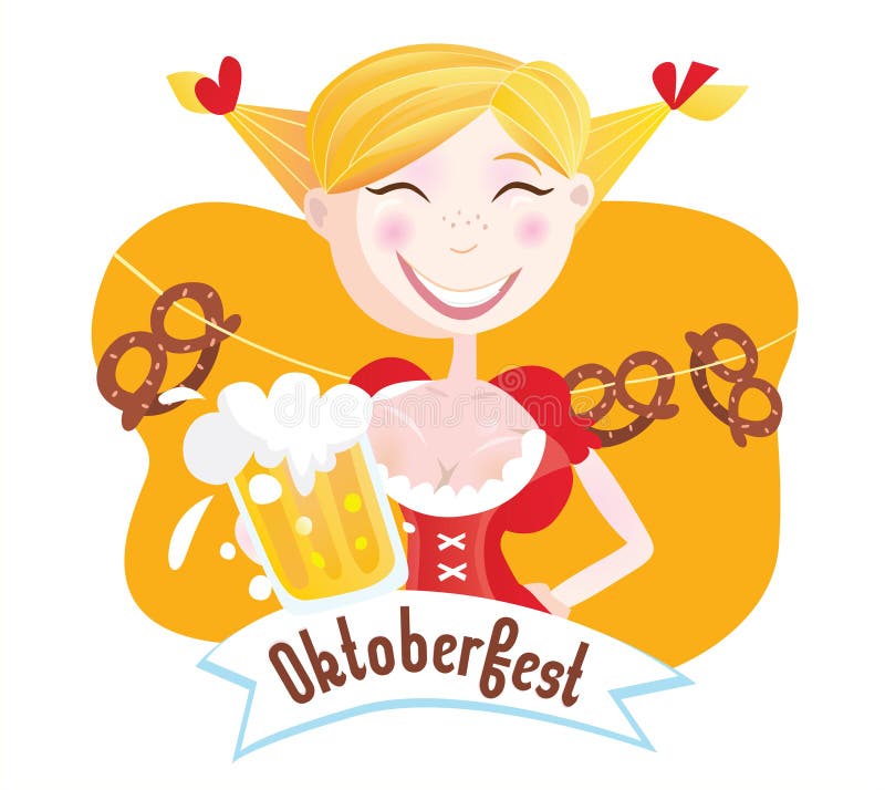 Octoberfest (femme bavaroise) illustration de vecteur