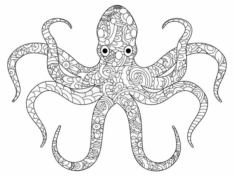 Download Octopus Coloring Book For Adults Vector Stock Vector ...