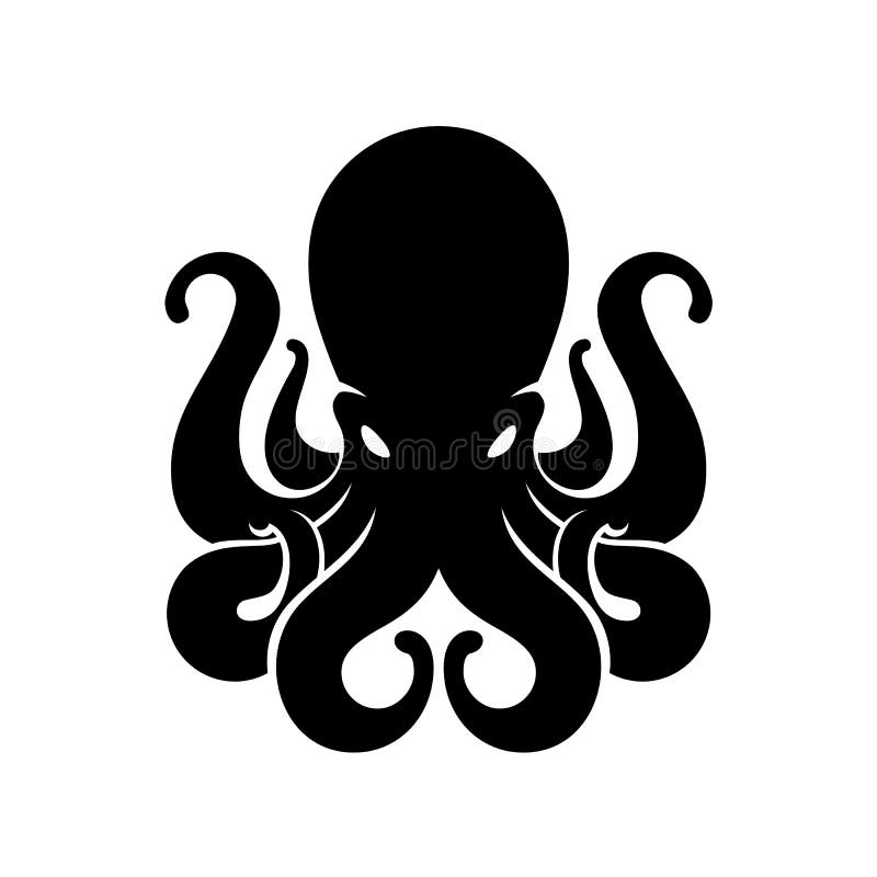 Silhouette of an octopus on light background. Silhouette of an octopus on light background