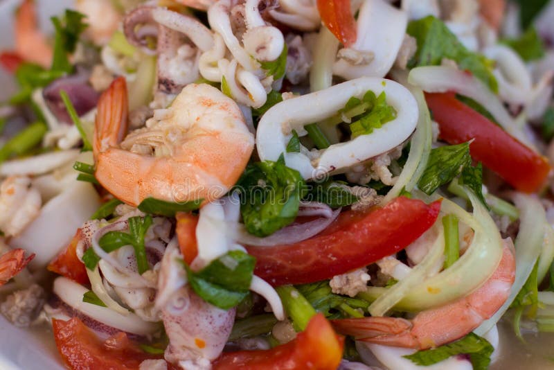 Octopus salad stock image. Image of health, main, nutrition 37924507