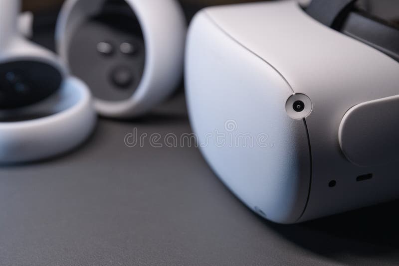 Oculus Quest 2 VR Virtual Reality Headset White Stock Image Image of