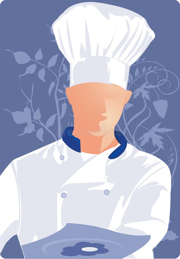 A silhouette of chef looking busy in his work. A silhouette of chef looking busy in his work