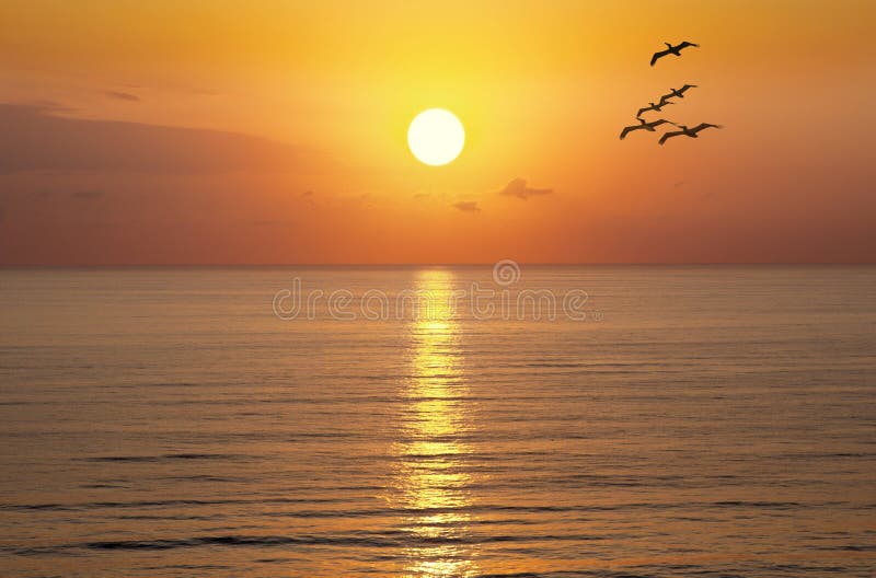 Océano de Sun de la puesta del sol de la salida del sol