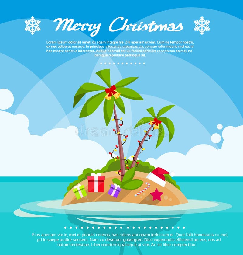 Océano tropical del día de fiesta de las vacaciones de la Navidad del Año Nuevo libre illustration Océano tropical del día de fiesta de las vacaciones de la Navidad del Año Nuevo libre illustration