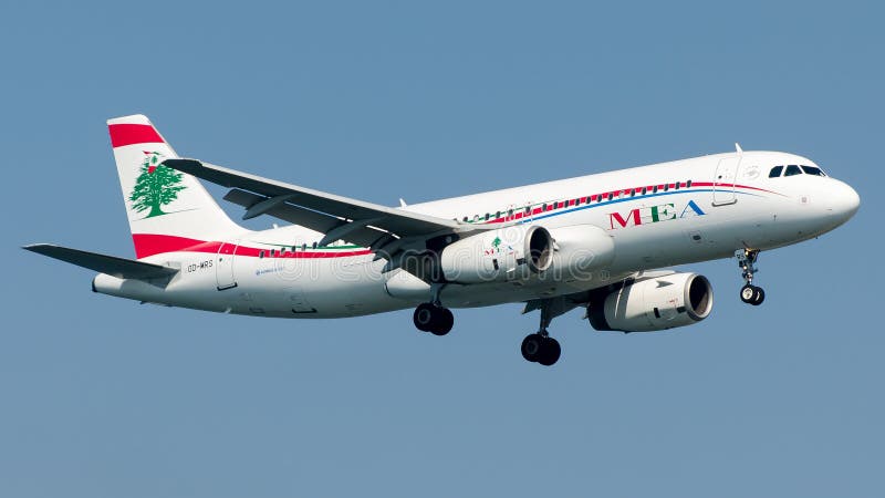 Od-MRT Middle East Airlines, Luchtbus A320-200 stock foto Od-MRT Middle East Airlines, Luchtbus A320-200 stock foto