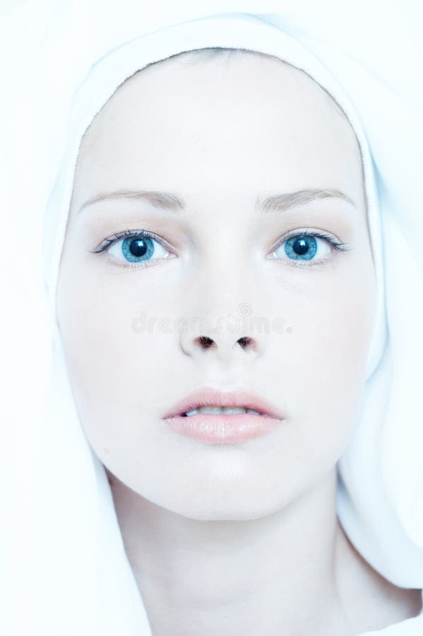 Portrait of the girl with sky blue eyes. High-key by Elle Nova. Lovely european female stock images, royalty-free photos and pictures