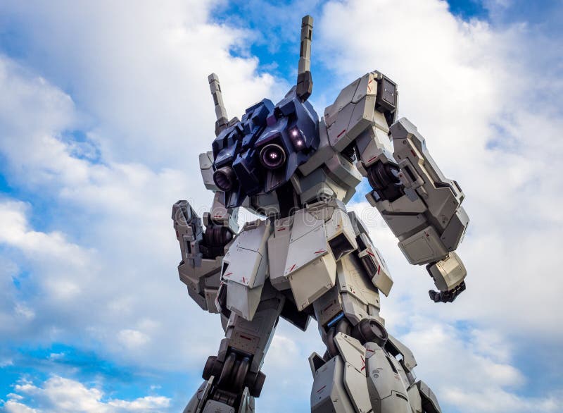 ODAIBA,TÓQUIO,JAPÃO - Set 2018 : O modelo real do robô Gundam em Odaiba fotos de stock ODAIBA,TÓQUIO,JAPÃO - Set 2018 : O modelo real do robô Gundam em Odaiba fotos de stock