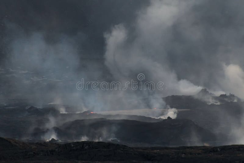 Shades of gray during Kilauea eruption, Volcano State Park, Big Island, Hawaii. Shades of gray during Kilauea eruption, Volcano State Park, Big Island, Hawaii