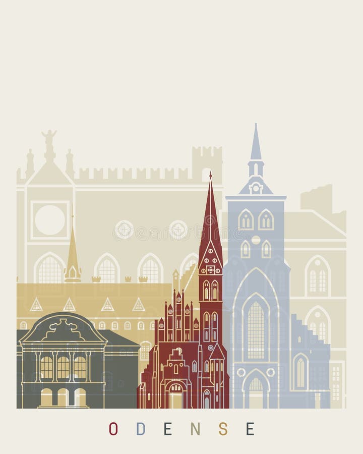 Odense skyline poster