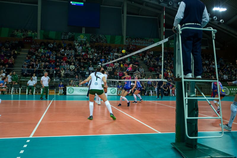 ODESSA, Yuzhny, UKRAINE - Febr 4, 2020. Women European Volleyball ...