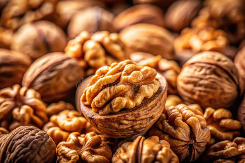Odkrycie Nutritional Powerhouse A Macro Exploration of Walnut Texture royalty ilustracja