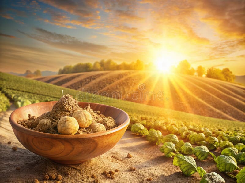Odkrycie odżywczego organicznego proszku Maca Root Proszek Panoramiczny Spojrzenie na peruwiański superfood Adaptogen ilustracji