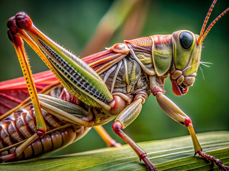 Odkryj Leaping Powerhouse A CloseUp of Grasshopper Leg in MidJump ilustracja wektor