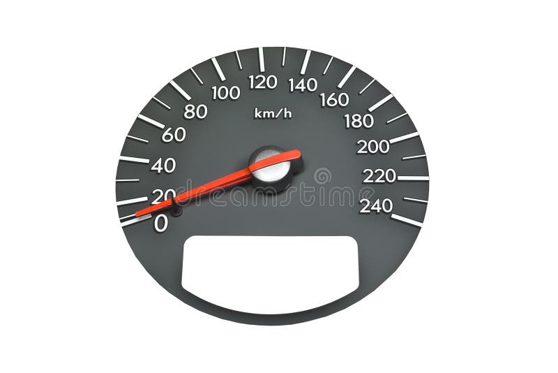 Isolated speedometer with km/h. Isolated speedometer with km/h