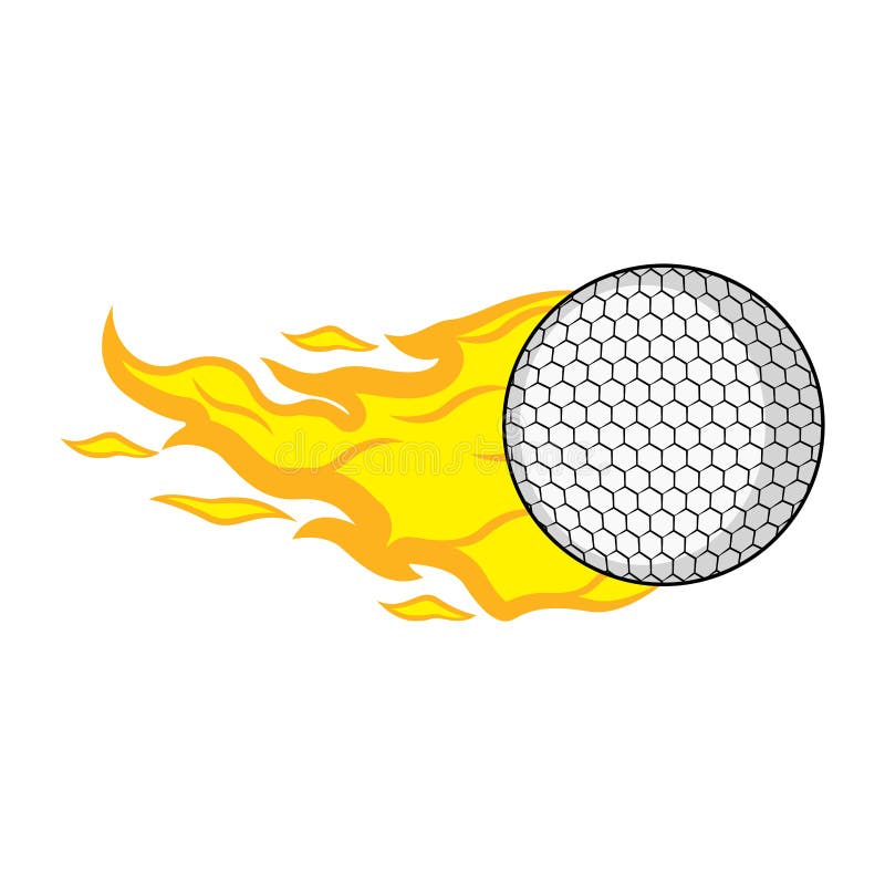 Odosobniona piłka golfowa z pożarniczym skutkiem ilustracji Odosobniona piłka golfowa z pożarniczym skutkiem ilustracji
