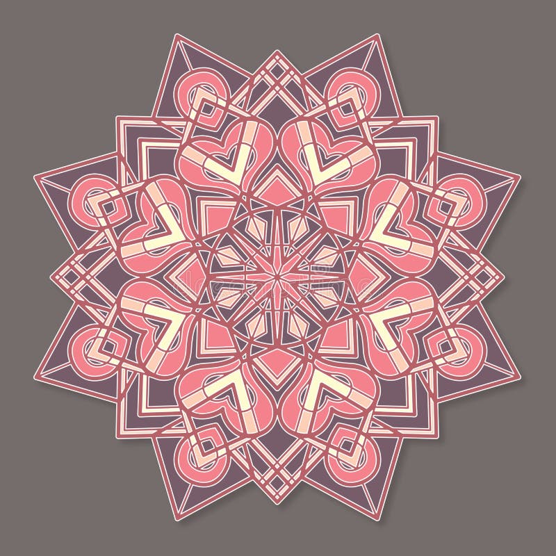 Odosobniony kolorowy lineless wektorowy mandala w pastelowych kolorach ilustracji Odosobniony kolorowy lineless wektorowy mandala w pastelowych kolorach ilustracji