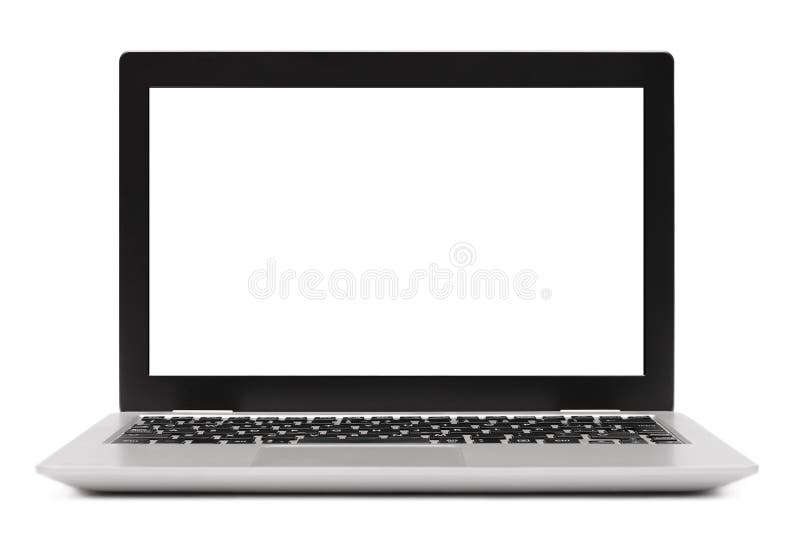 Odosobniony laptop z pustym ekranem na bielu fotografia royalty free Odosobniony laptop z pustym ekranem na bielu fotografia royalty free