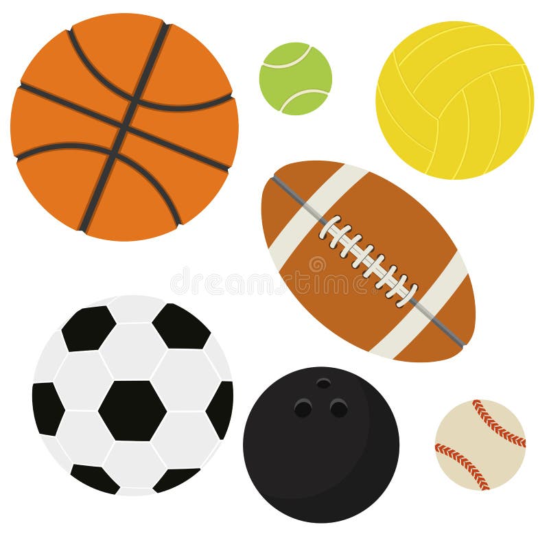 Odosobniony set sport piłki ilustracja wektor Odosobniony set sport piłki ilustracja wektor