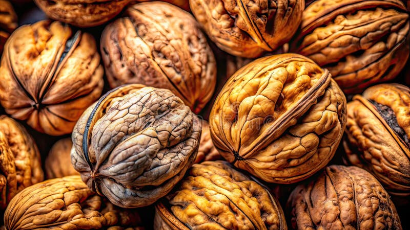 Odsłonięcie Nutritional Powerhouse CloseUp Walnuts in Shell A Delicious and Healthy Vegan Diet Staple ilustracja wektor