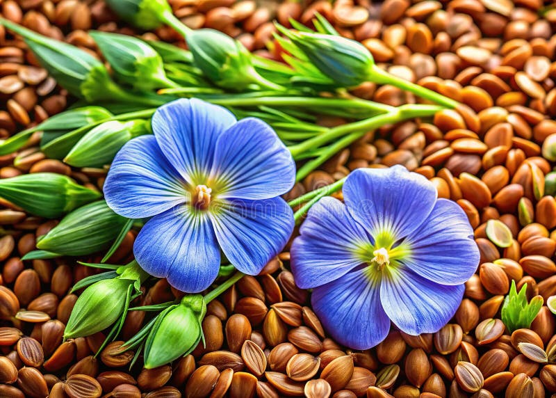 Odsłonięcie odżywczej potęgi Szczegółowy przegląd nasion roślin lnu i ilustracji botanicznych ilustracji