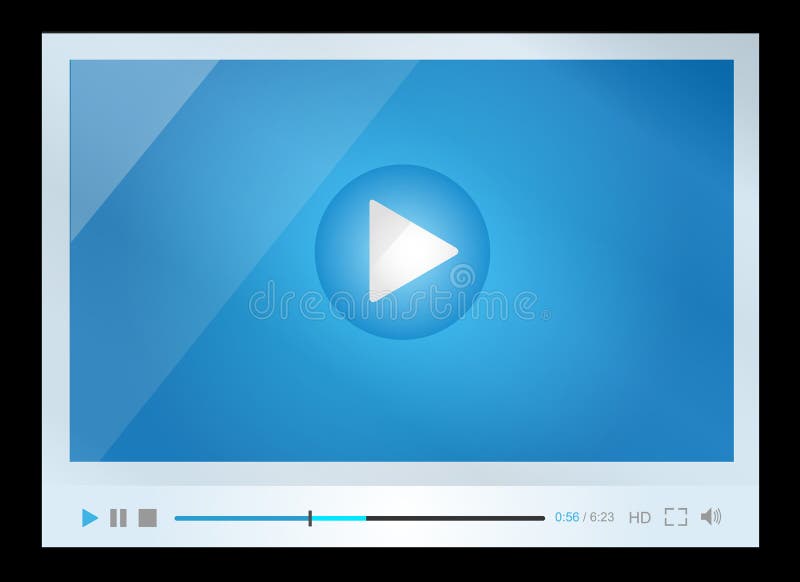 Vector eps 10. Video player for web, minimalistic design. Vector eps 10. Video player for web, minimalistic design