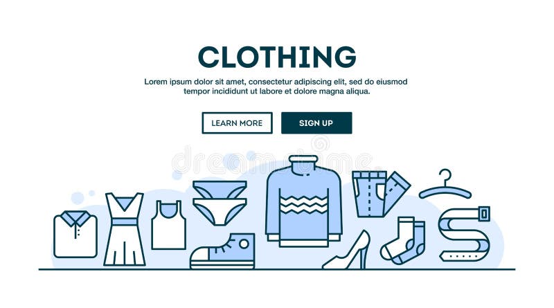 Odziewający, moda, butik, pojęcie chodnikowiec, płaskiego projekta cienki li ilustracji