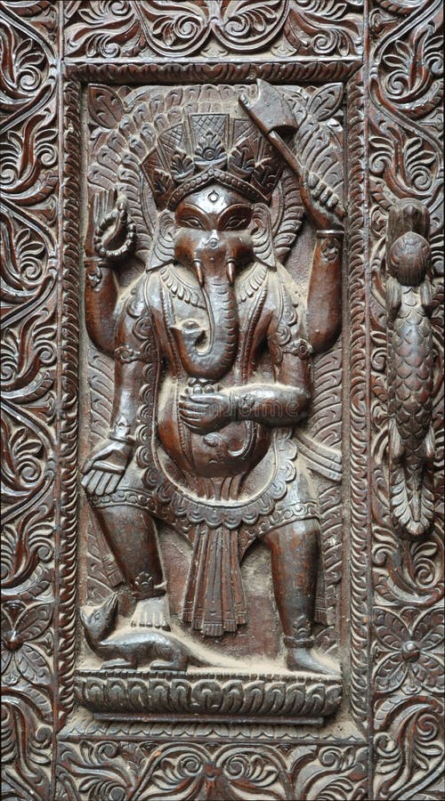 odłamki ganesha nepalese drzwi drewniane zdjęcia stock odłamki ganesha nepalese drzwi drewniane zdjęcia stock